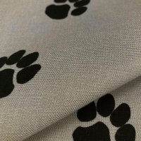 Miniatura de foto de Loneta huellas de perro color lino