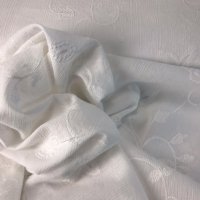 Miniatura de foto de Muselina bámbula bordada blanca