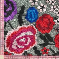 Miniatura de foto de Tul bordado flores multicolor