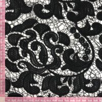 Miniatura de foto de Encaje guipur arabescos negro