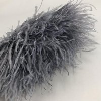 Miniatura de foto de Fleco pluma avestruz doble gris