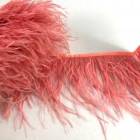 Miniatura de foto de Fleco pluma avestruz doble coral