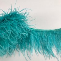 Miniatura de foto de Fleco pluma avestruz doble verde aguamarina