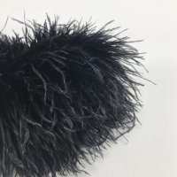 Miniatura de foto de Fleco pluma avestruz doble negro