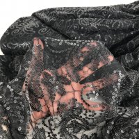 Miniatura de foto de Tul lentejuelas y polipiel negro