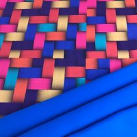 Miniatura de foto de Bielástica ligera geométrico rafia multicolor