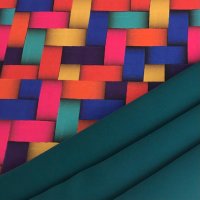 Miniatura de foto de Bielástica ligera geométrico rafia multicolor