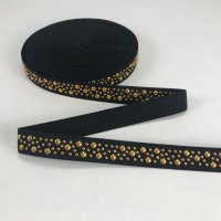 Miniatura de foto de Goma negra tachas doradas negra 25mm