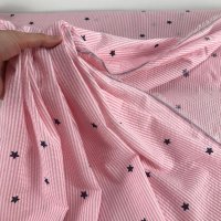 Miniatura de foto de Seersucker estrellas rayas rosa