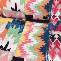 Miniatura de foto de Loneta half panama geométrico azteca multicolor