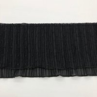 Miniatura de foto de Volante tul plisado topos 135mm negro