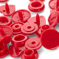 Miniatura de foto de Botón presión color Snaps corazón rojo 30pz