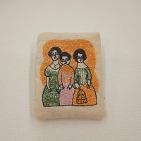 Miniatura de foto de Prendido de tela bordada mujeres naranja