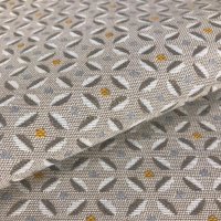 Miniatura de foto de Loneta jacquard geométrico gris-mostaza-beige