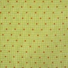 Miniatura de foto de Tela lino vichy amarillo lunares bordados naranja