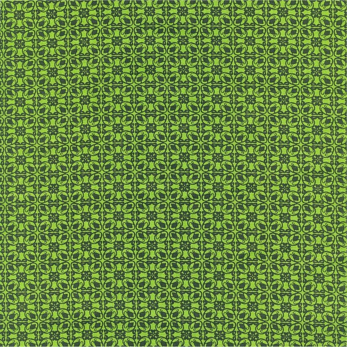 Foto de Tela algodon popelín verde lima estampado geométrico 