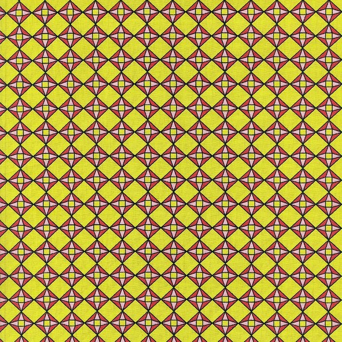 Foto de Tela algodon popelín amarillo estampado geométrico