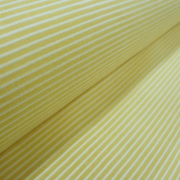 Foto de Piqué canutillo rayas amarillo, blanco