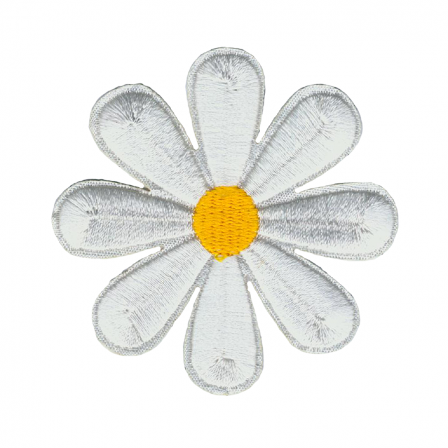 Foto de flor margarita termoadhesivo 6 cm. blanco