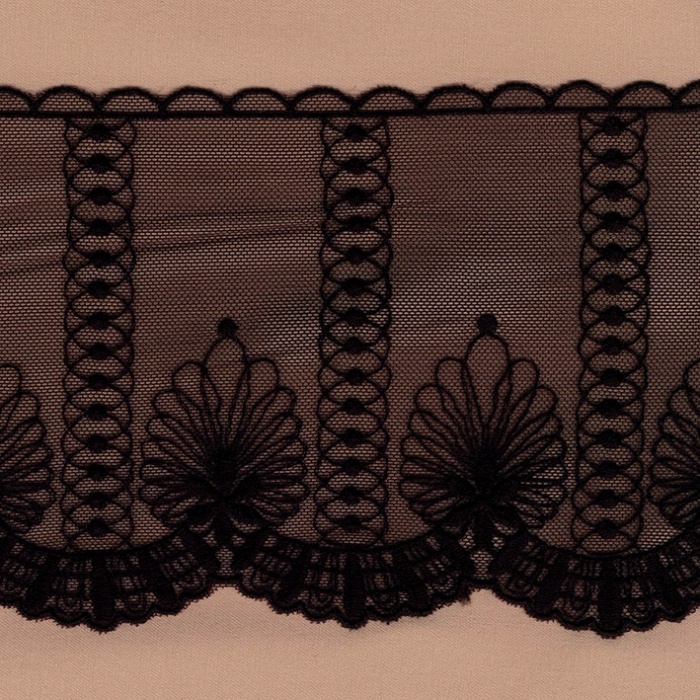 Foto de puntilla bordado algodón / nylon negro