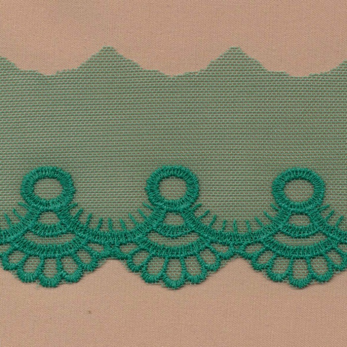 puntilla bordada algodón / nylon verde claro