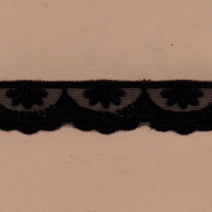 puntilla encaje bordado algodón / nylon negro