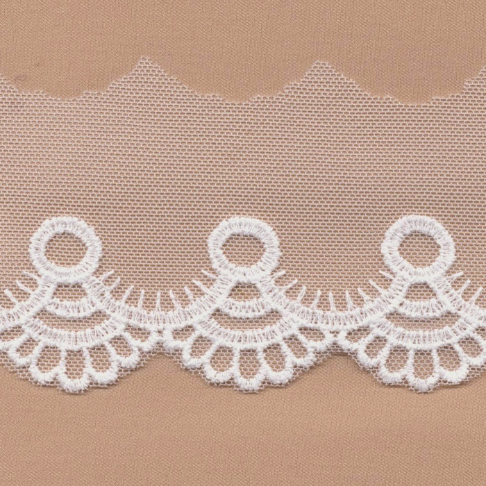 Foto de puntilla bordada algodón/nylon blanco