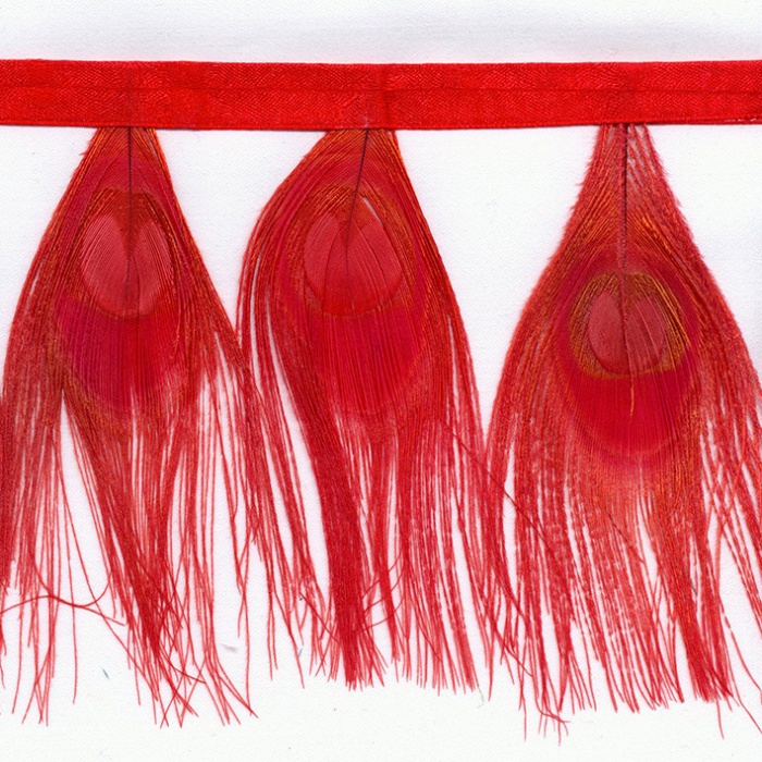 fleco avestruz 12cm rojo