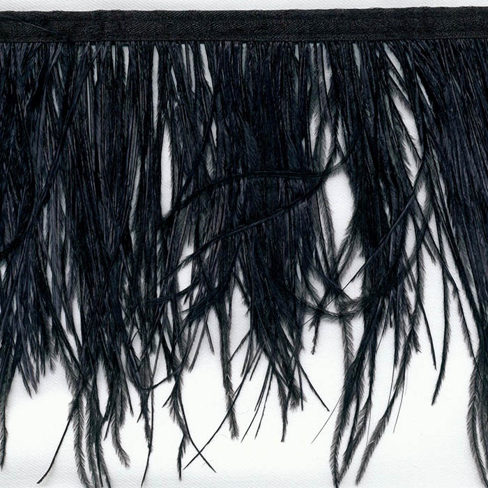 Foto de Fleco pluma avestruz doble negro