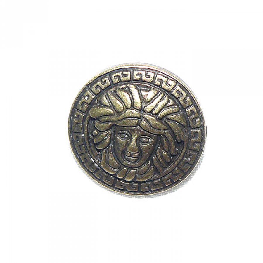 Botón de metal diosa oro viejo 21 mm