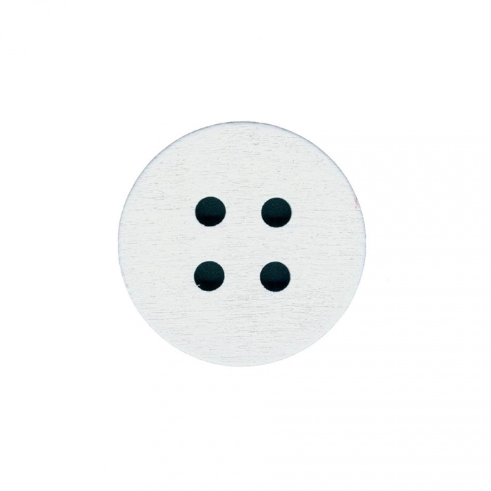 Botón de madera para decorar blanco