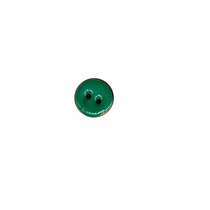 Botón coco esmalte verde 15 mm