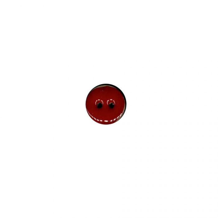 Botón coco esmalte rojo 15mm