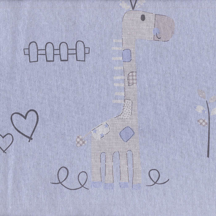 Foto de Loneta azul dibujos infantiles jirafas