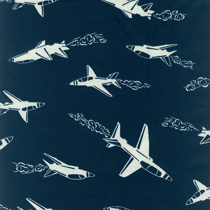 Foto de Punto camiseta algodón orgánico marino estampado aviones