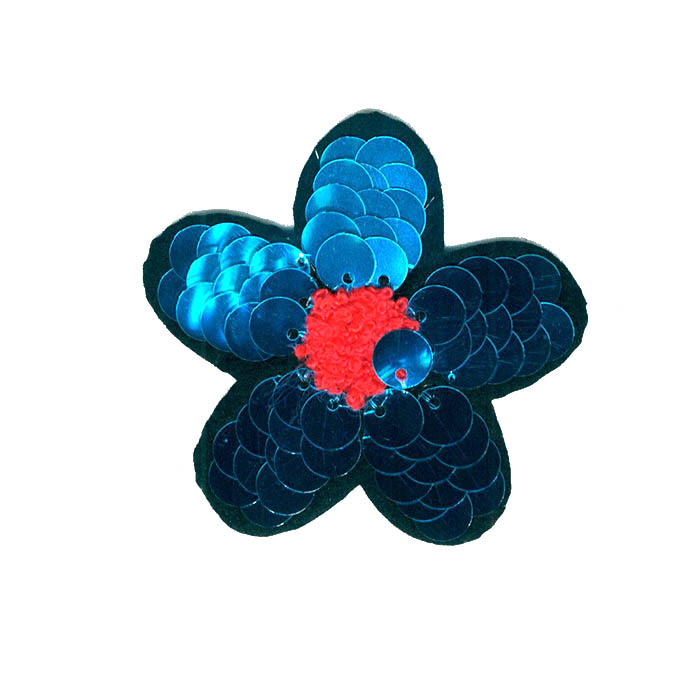 Foto de Aplicación flor de lentejuelas turquesa 60mm