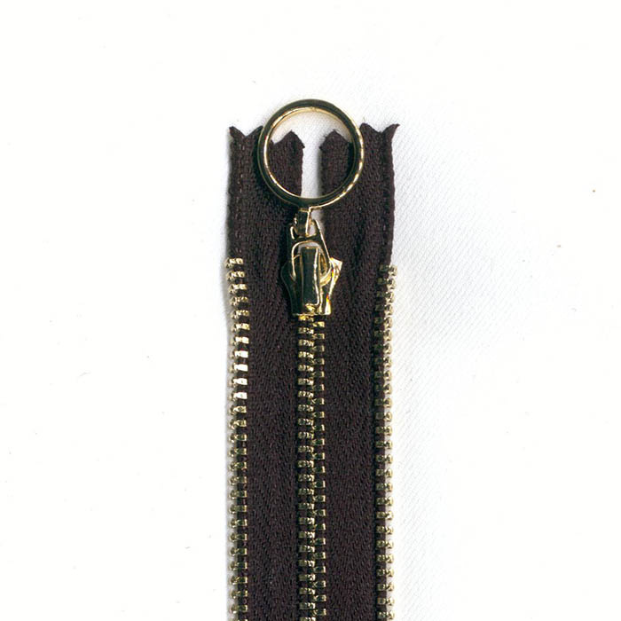 Cremallera de latón triple negro, oro 18 cm