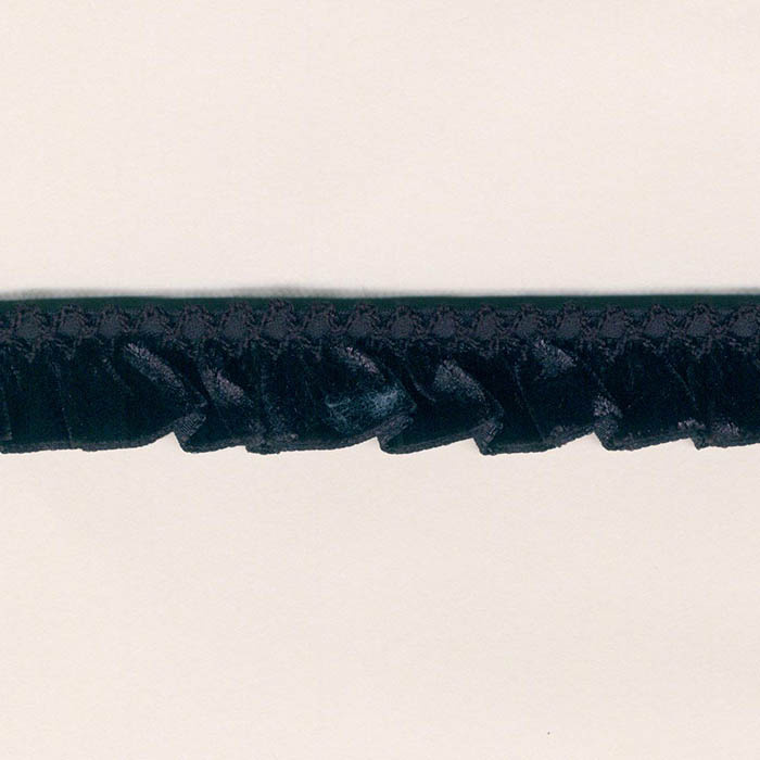 Terciopelo plisado negro 20mm