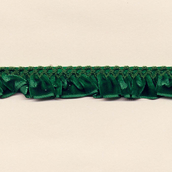 Terciopelo plisado verde 20mm