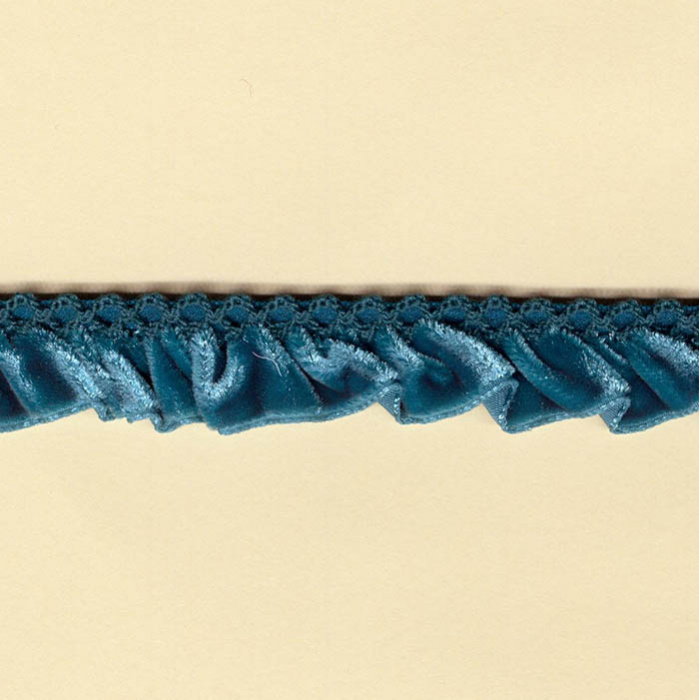 Terciopelo plisado azul verdoso 20mm