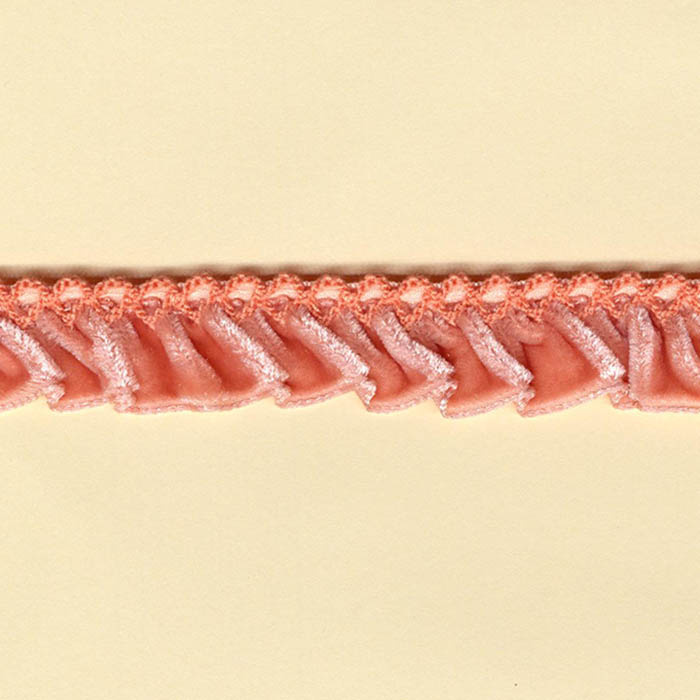 Terciopelo plisado salmón 20mm