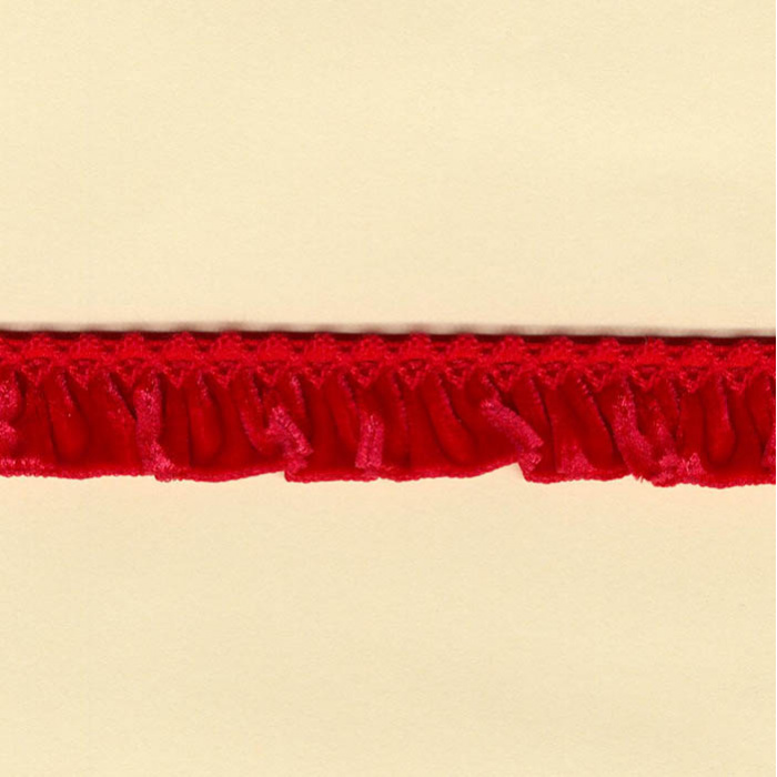 Terciopelo plisado rojo oscuro 20mm