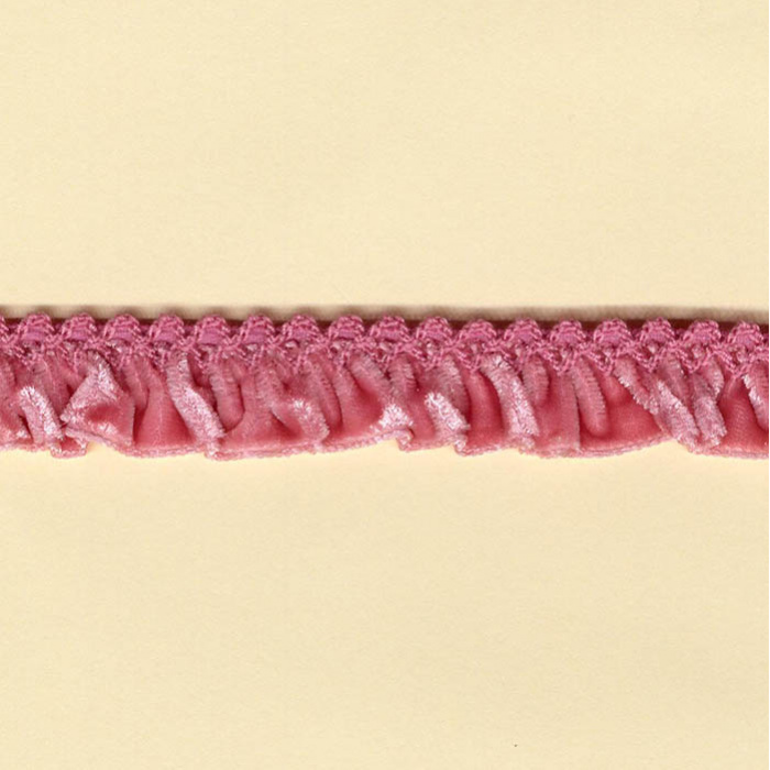Terciopelo plisado rosa palo 20mm