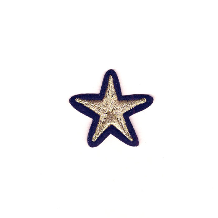 Aplicación termoadhesiva estrella dorada 3,5cm