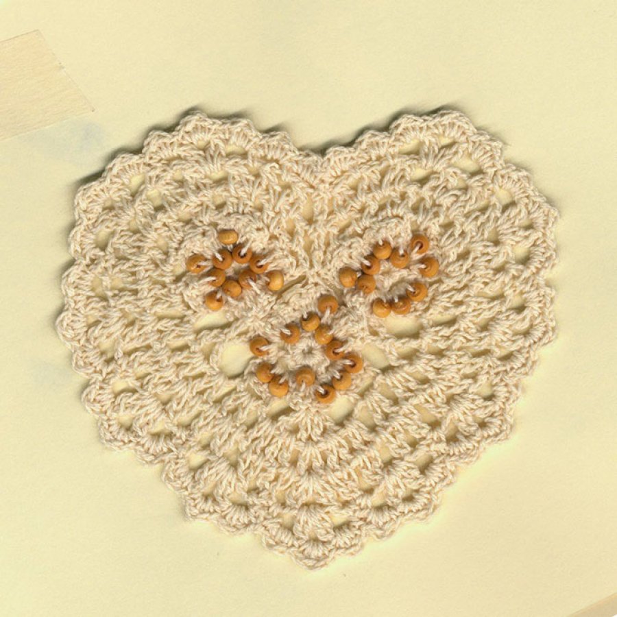 Foto de Corazón crochet y madera