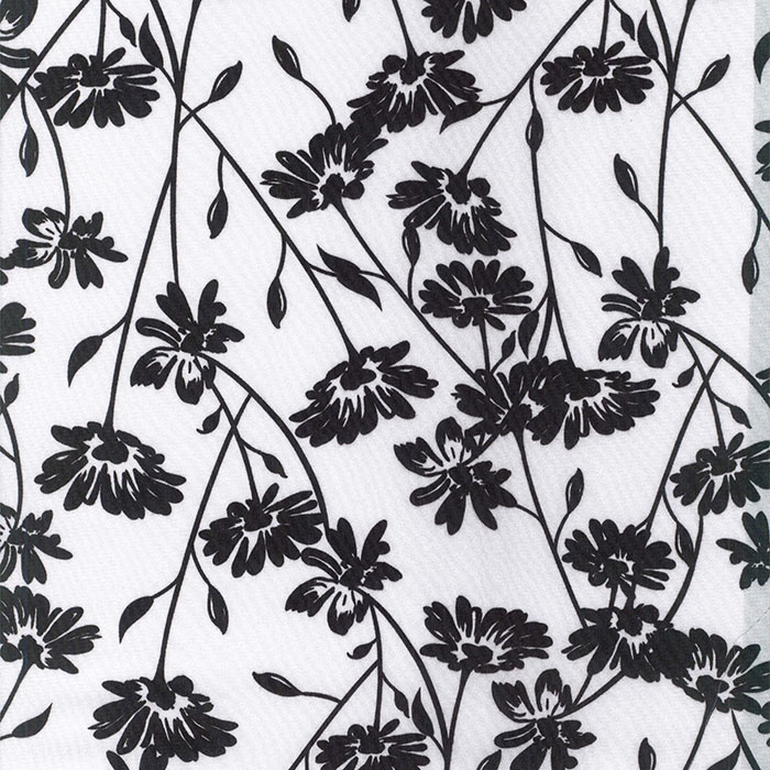 Foto de Crep blanco estampado con flores negras