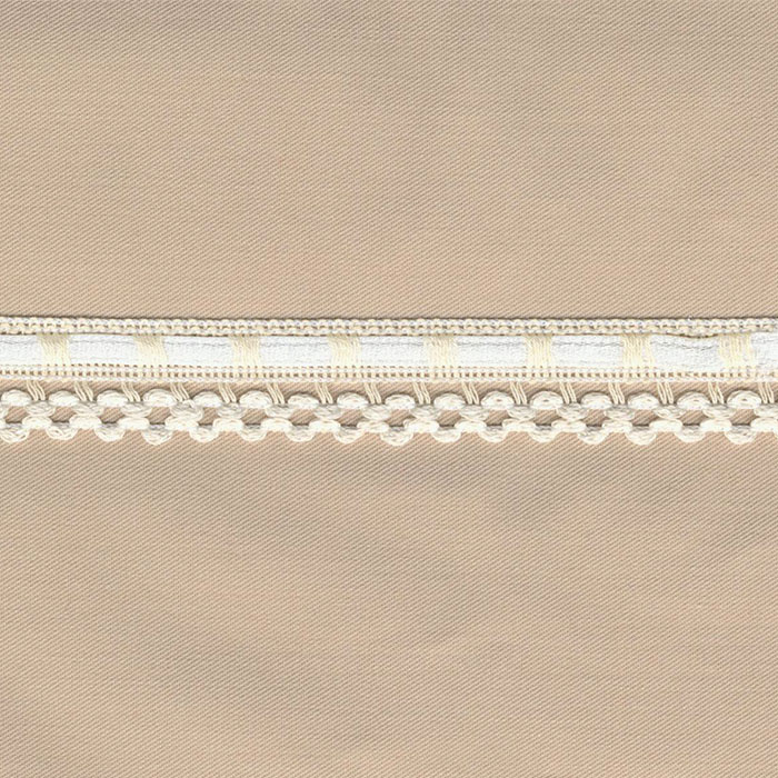 Puntilla pasacintas con cinta beige 17mm