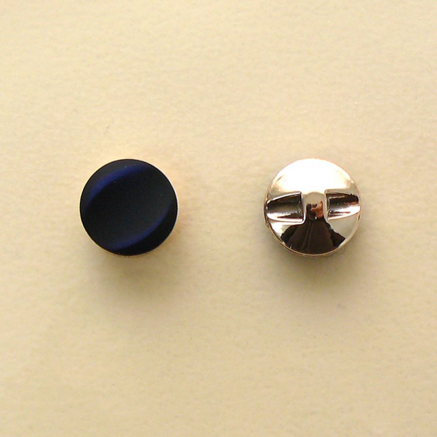 Botón nylon metalizado marino