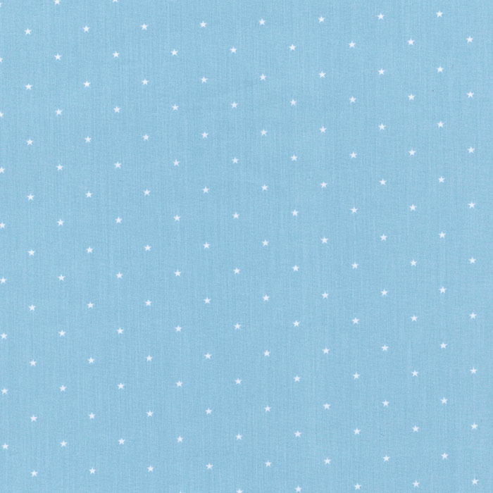 Foto de Popelín de algodon azul con estrellas mini blancas