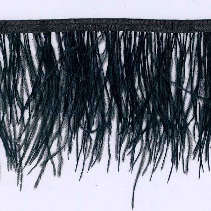 Foto de Fleco plumas vestruz negro 12cm